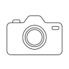 Minimalist camera icon with double-ring lens